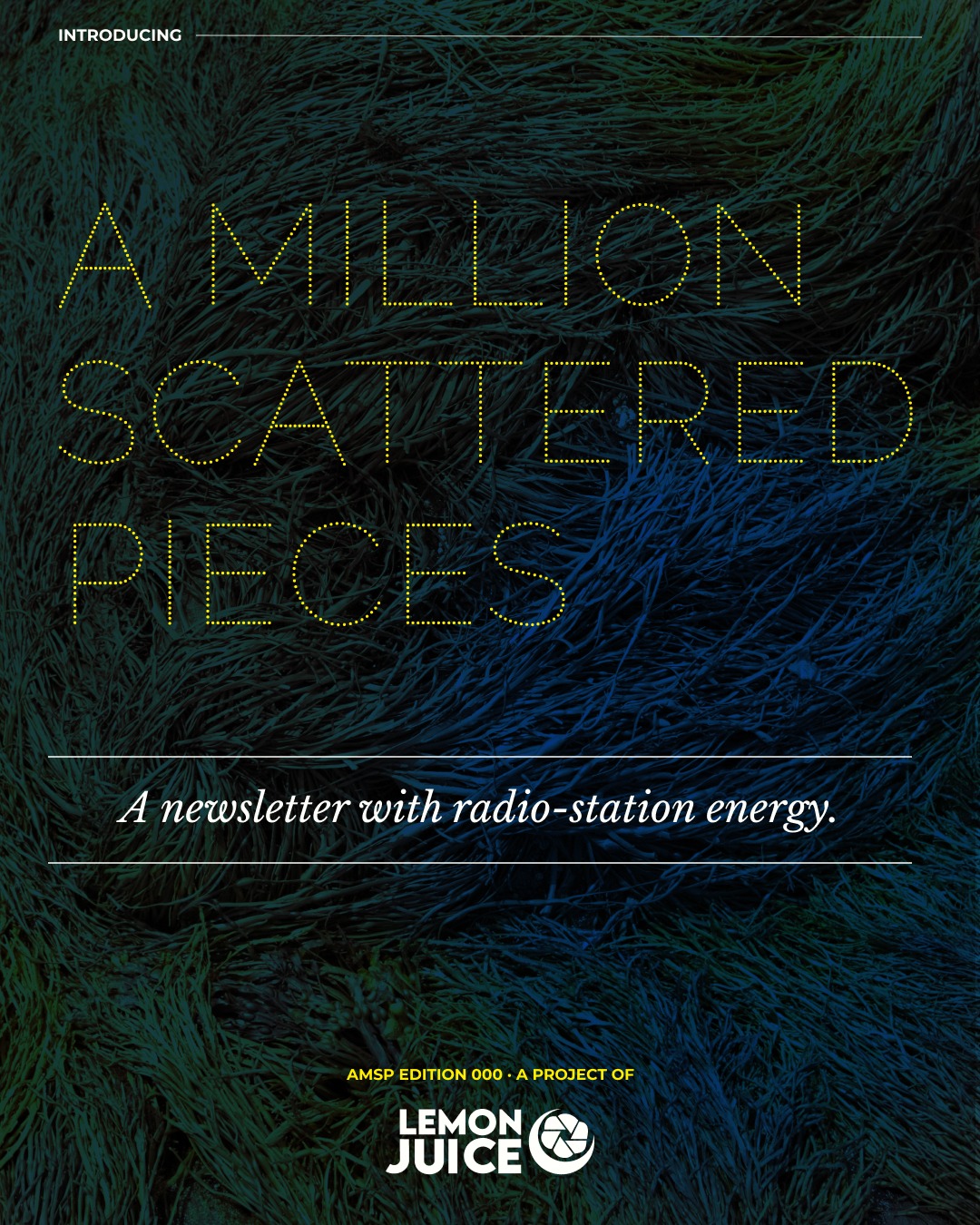A Million Scattered Pieces Edition 000 introductory poster.